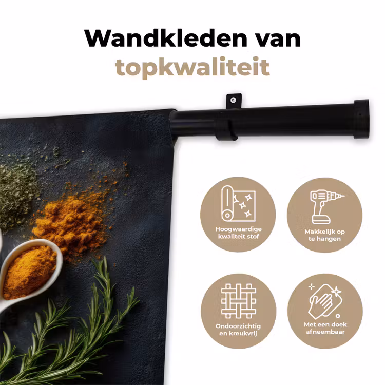 Wandkleed - Lepels - Wit - Poeder - Kruiden — 3