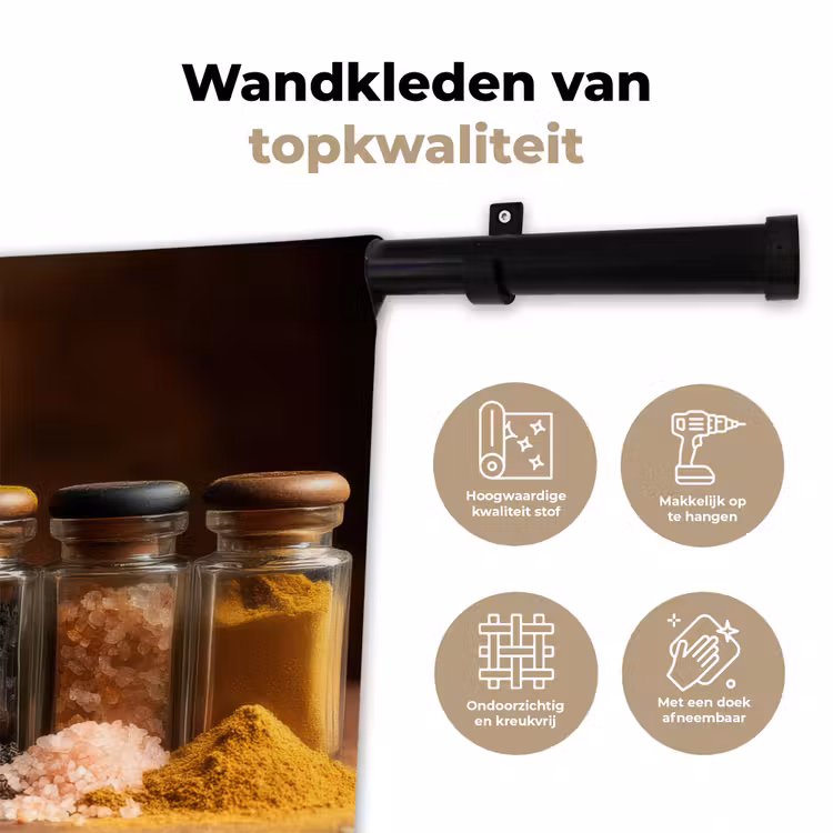 Wandkleed - Potjes - Kruiden - Specerijen - Korrels — 3