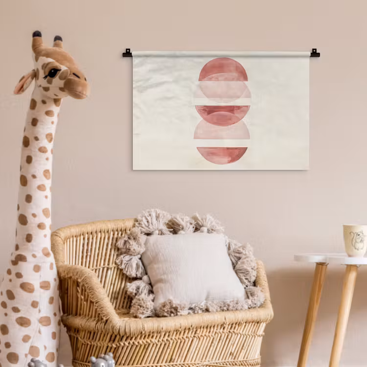 Wandkleed - Minimalistisch - Cirkels - Roze — 5