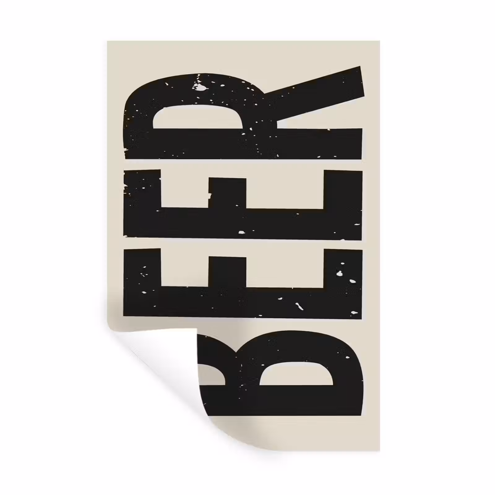 Muursticker - Beer - Vintage - Zwart - Beige — 1