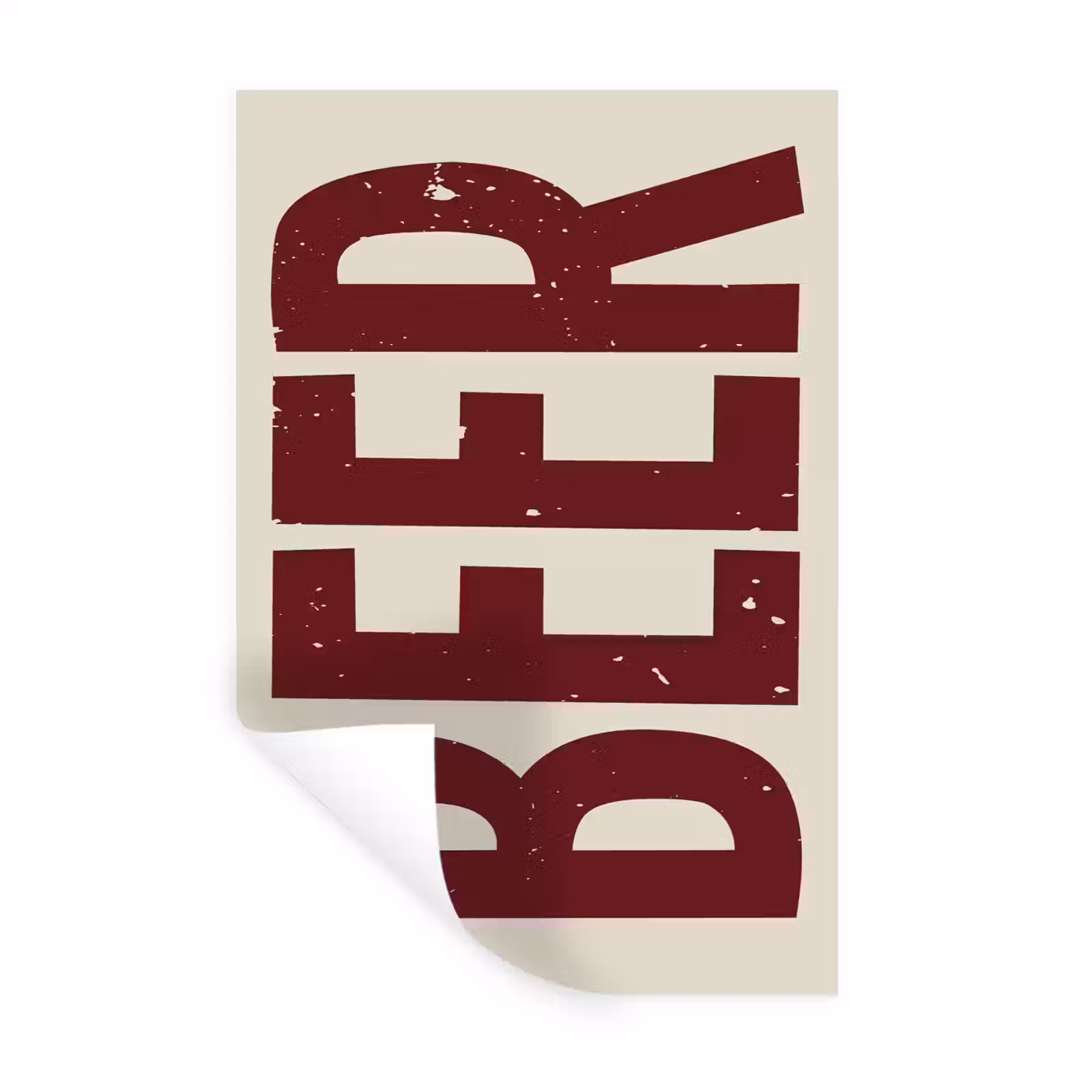 Muursticker - Japandi - Beer - Red - Retro — 1