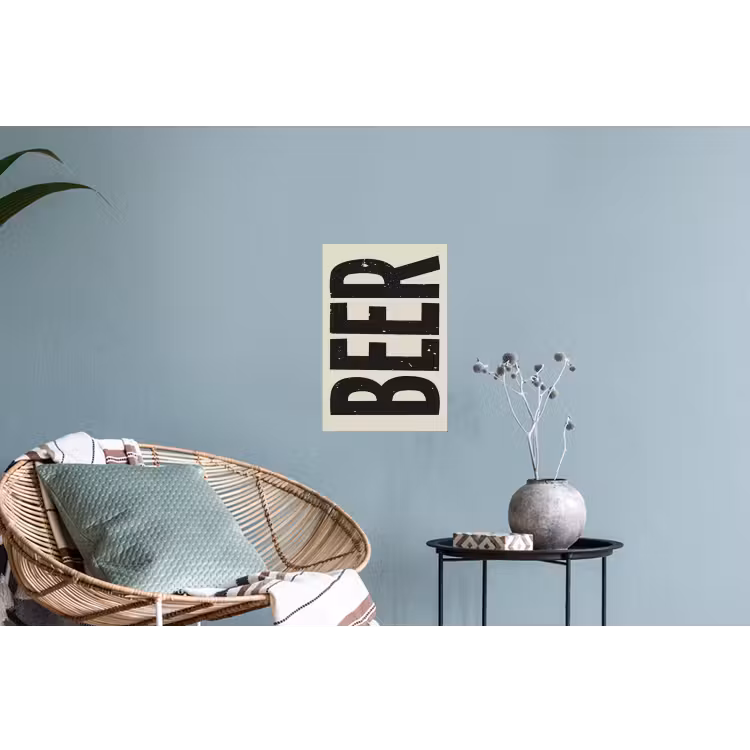 Muursticker - Beer - Vintage - Zwart - Beige — 4