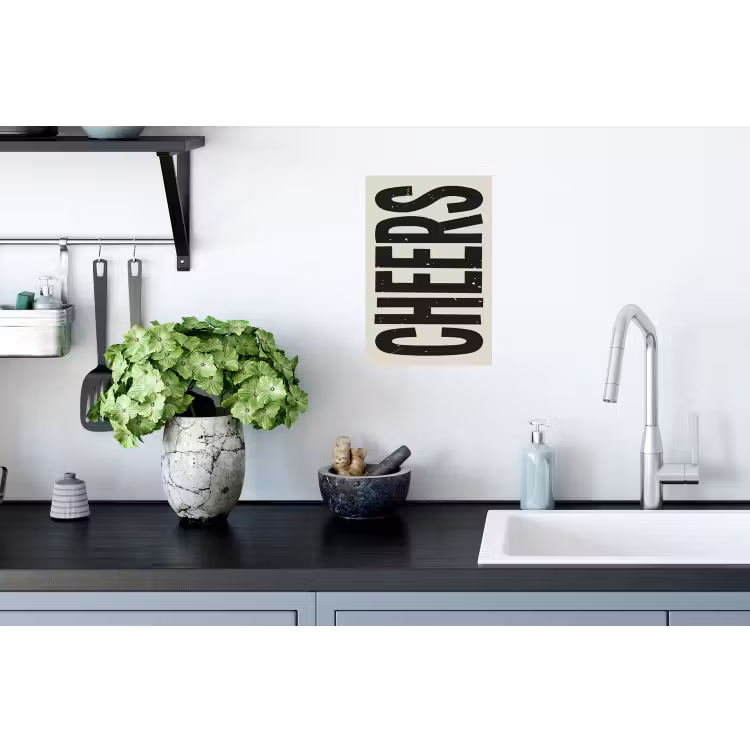 Muursticker - Cheers - Japandi - Zwart - Letters — 2