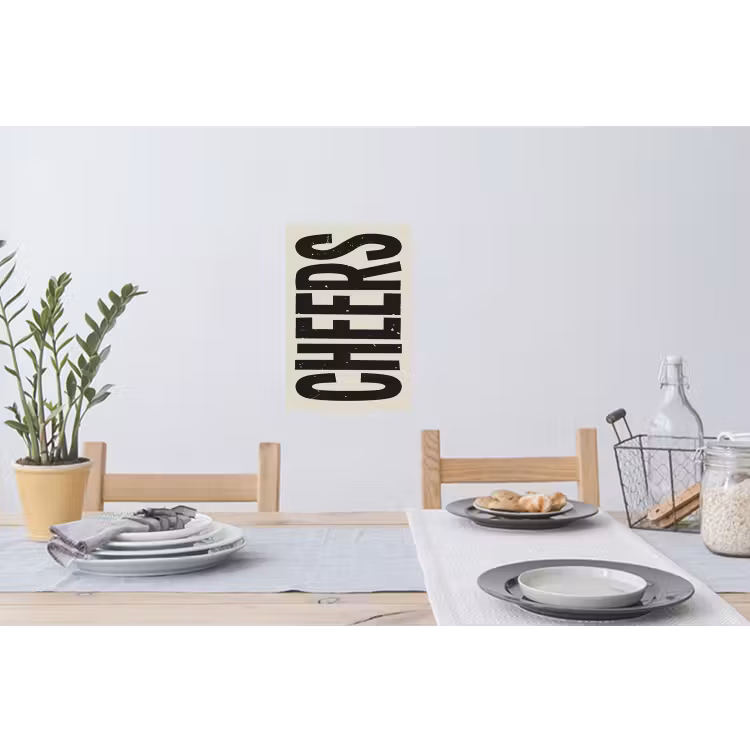 Muursticker - Cheers - Japandi - Zwart - Letters — 3