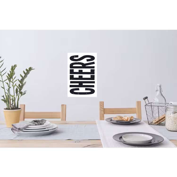 Muursticker - Retro - Cheers - Zwart - Decoratie — 3