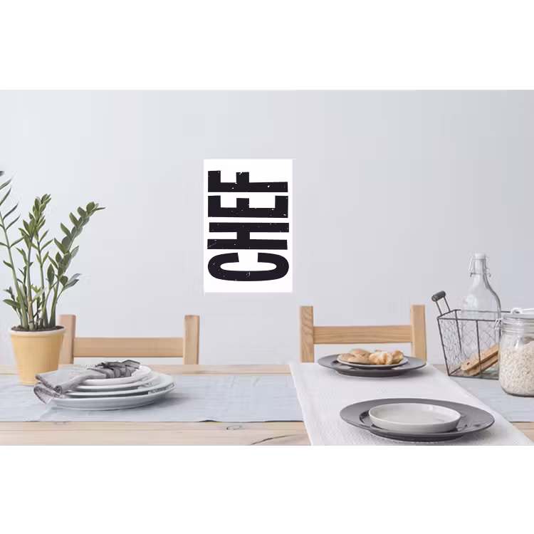 Muursticker - Chef - Japandi - Decoratie - Vintage — 3