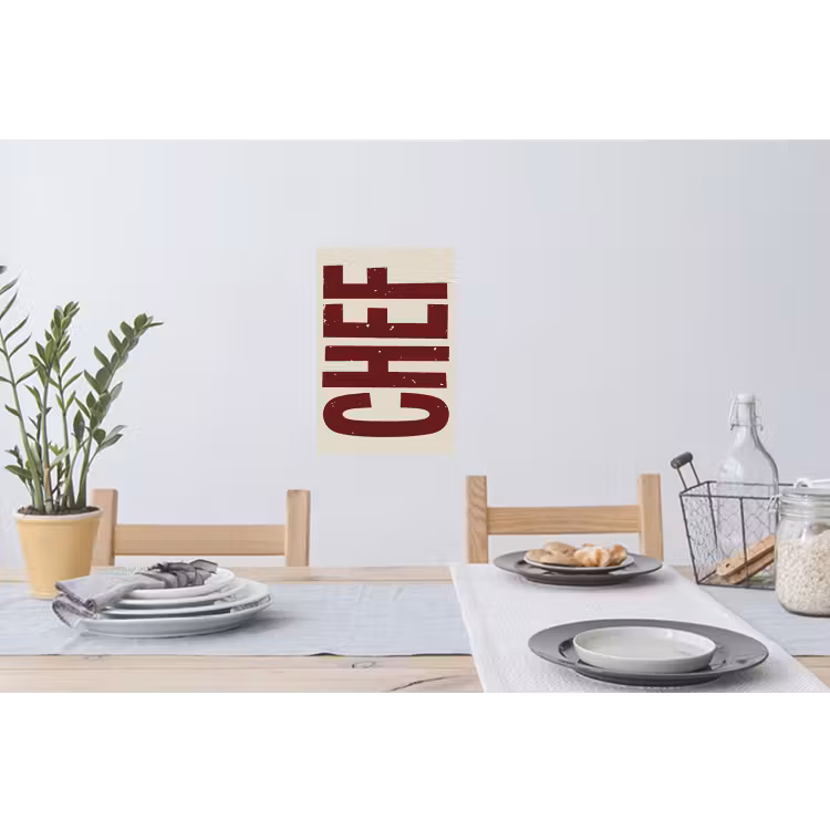 Muursticker - Chef - Rood - Japandi - Vintage — 3