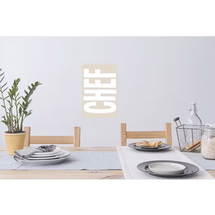 Muursticker - Wit - Chef - Decoratie - Japandi — 3