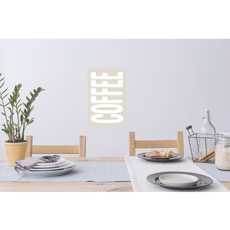 Muursticker - Wit - Koffie - Vintage - Decoratie — 3