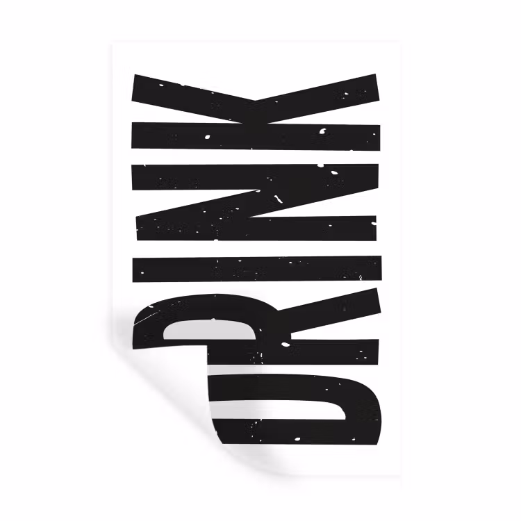 Muursticker - Drink - Zwart - Wit - Decoratie — 1