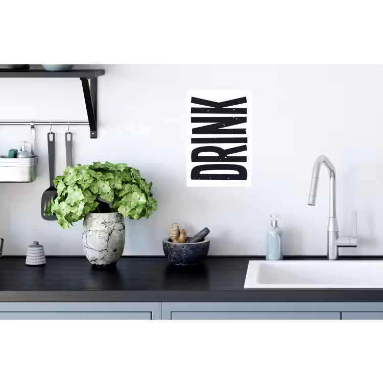 Muursticker - Drink - Zwart - Wit - Decoratie — 2