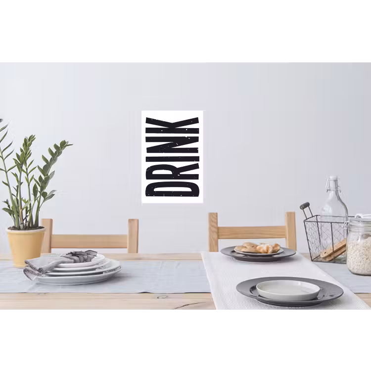 Muursticker - Drink - Zwart - Wit - Decoratie — 3