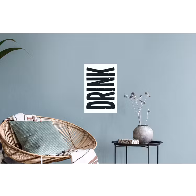 Muursticker - Drink - Zwart - Wit - Decoratie — 4