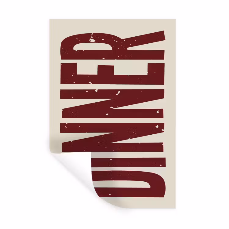 Muursticker - Eten - Decoratie - Rood - Vintage — 1