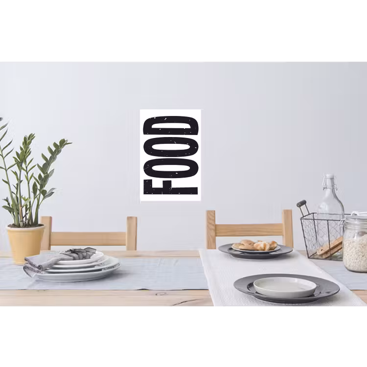 Muursticker - Food - Zwart - Wit - Decoratie — 3