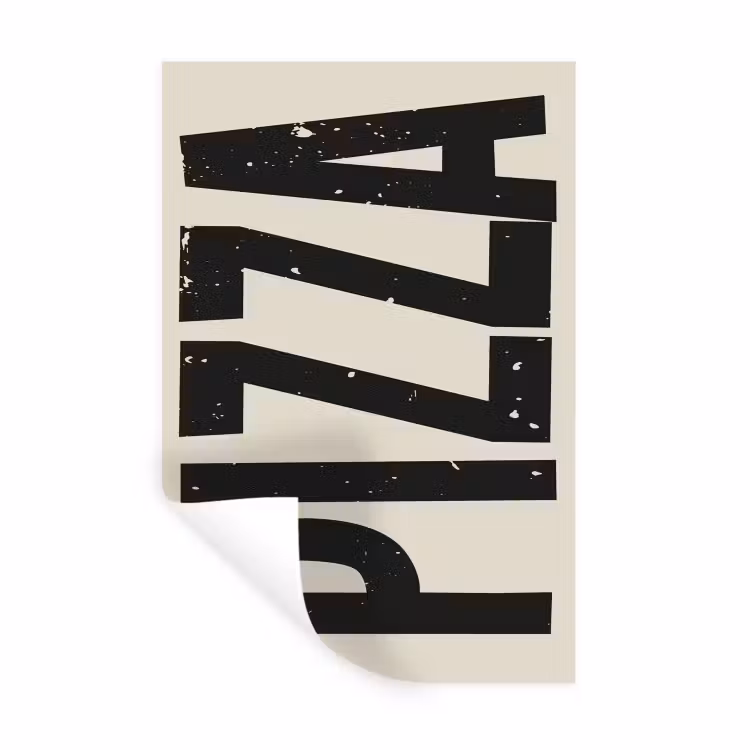 Muursticker - Pizza - Decoratie - Japandi - Vintage — 1