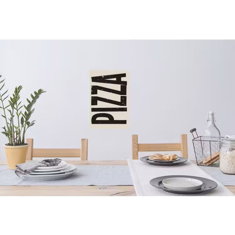 Muursticker - Pizza - Decoratie - Japandi - Vintage — 3