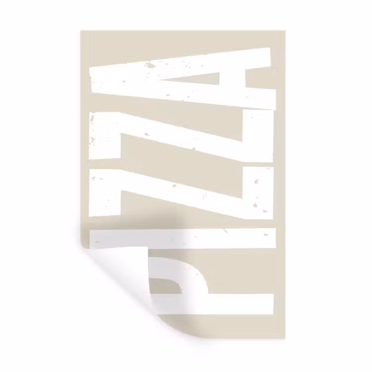 Muursticker - Pizza - Decoratie - Japandi - Wit — 1