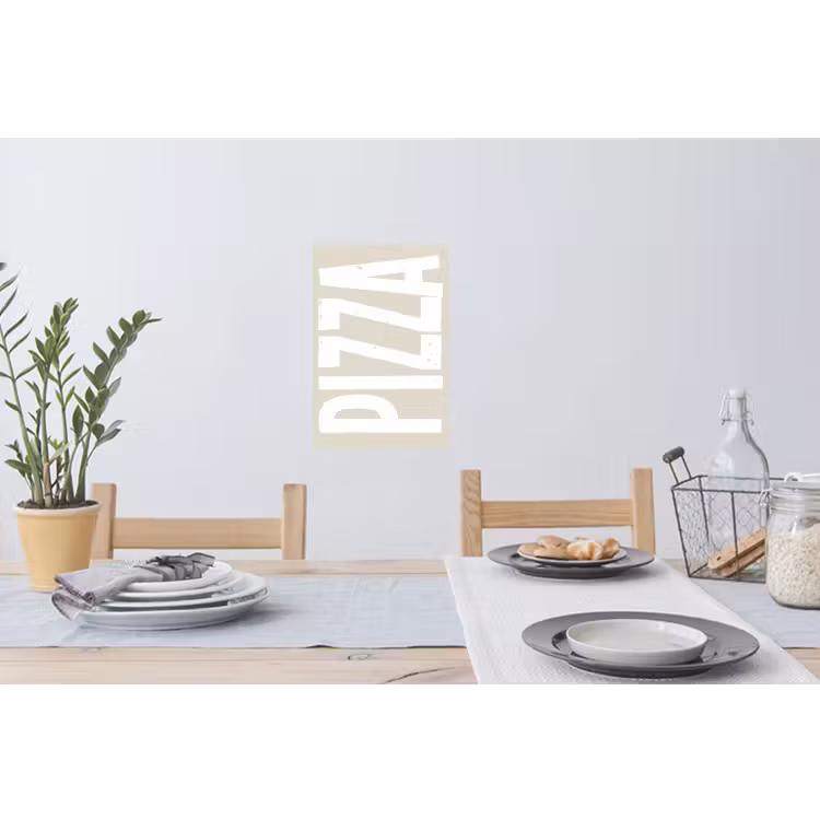 Muursticker - Pizza - Decoratie - Japandi - Wit — 3