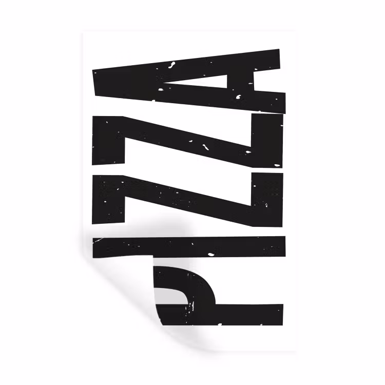 Muursticker - Pizza - Japandi - Decoratie - Vintage — 1