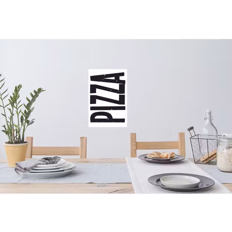 Muursticker - Pizza - Japandi - Decoratie - Vintage — 3