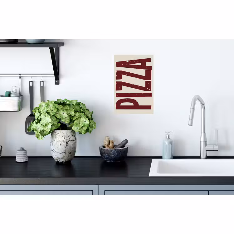 Muursticker - Pizza - Vintage - Decoratie - Japandi — 2