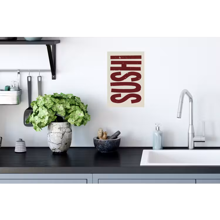 Muursticker - Sushi - Rood - Japandi - Decoratie — 2