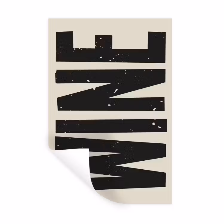 Muursticker - Zwart - Wijn - Decoratie - Vintage — 1