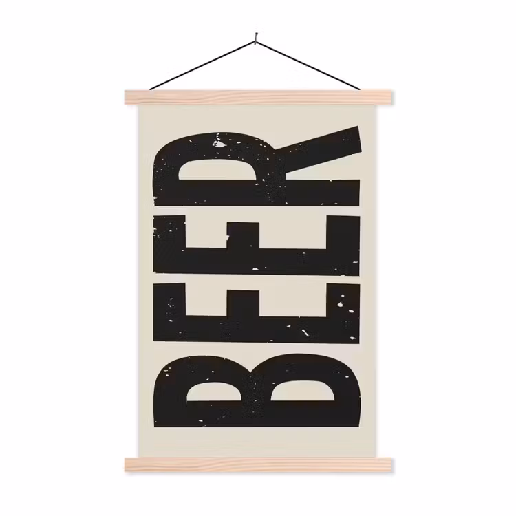 Schoolplaat - Beer - Vintage - Zwart - Beige — 1