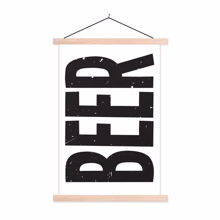 Schoolplaat - Bier - Japandi - Decoratie - Zwart — 1