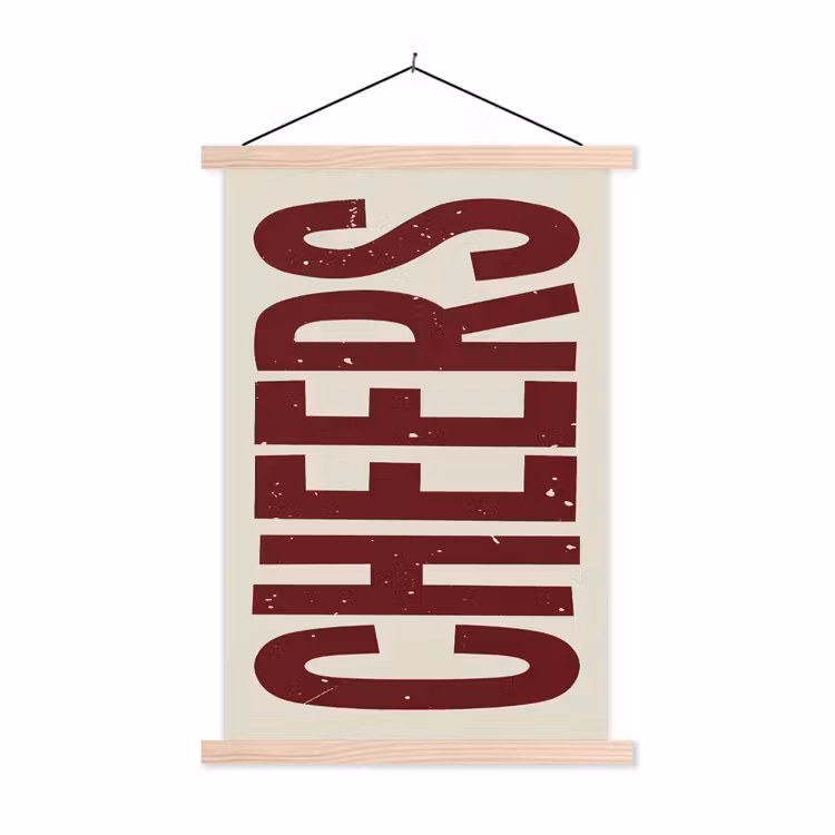 Schoolplaat - Red - Cheers - Decoratie - Beige — 1