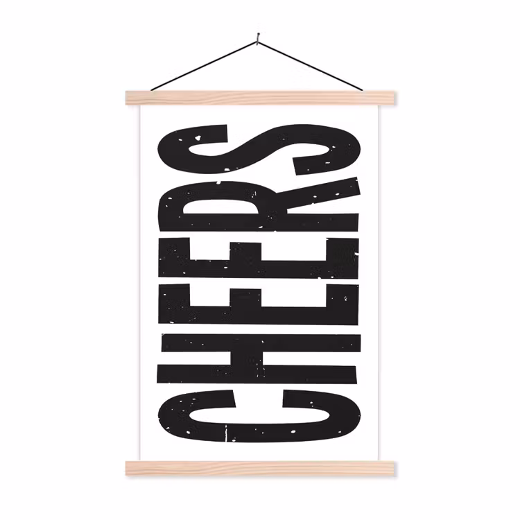 Schoolplaat - Retro - Cheers - Zwart - Decoratie — 1