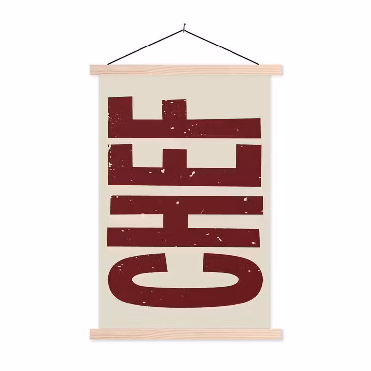 Schoolplaat - Chef - Rood - Japandi - Vintage — 1