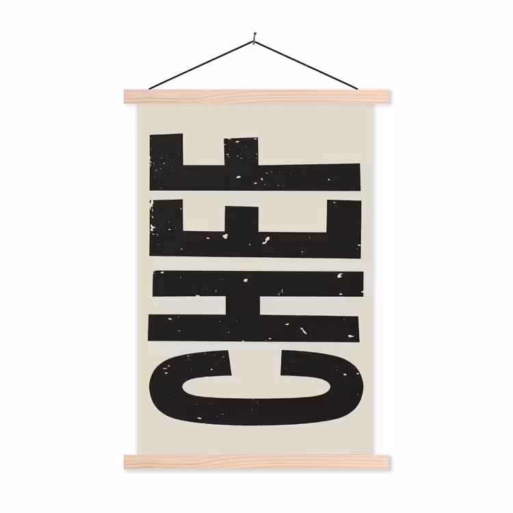 Schoolplaat - Vintage - Chef - Japandi - Zwart — 1