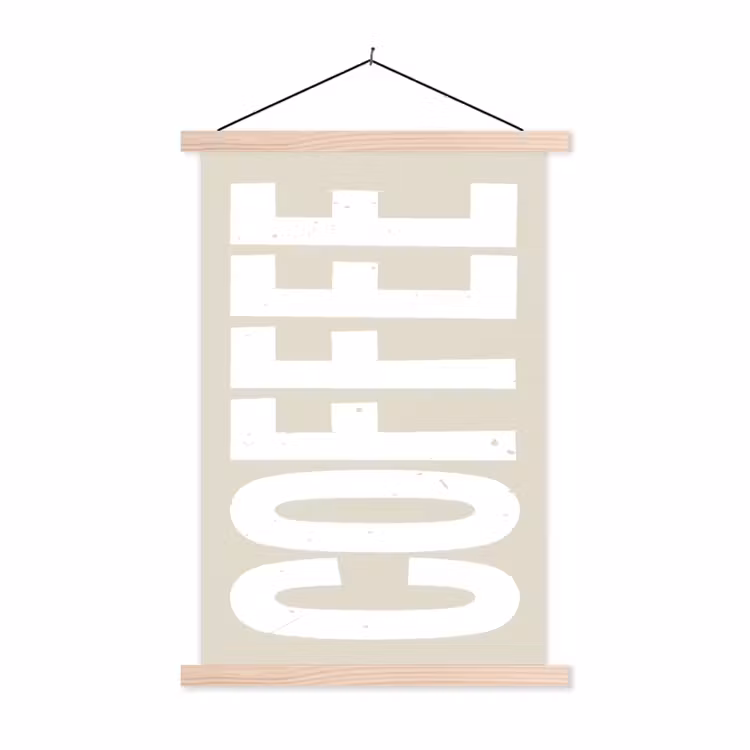 Schoolplaat - Wit - Koffie - Vintage - Decoratie — 1