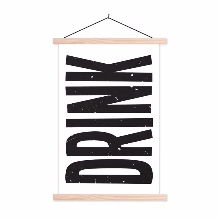 Schoolplaat - Drink - Zwart - Wit - Decoratie — 1