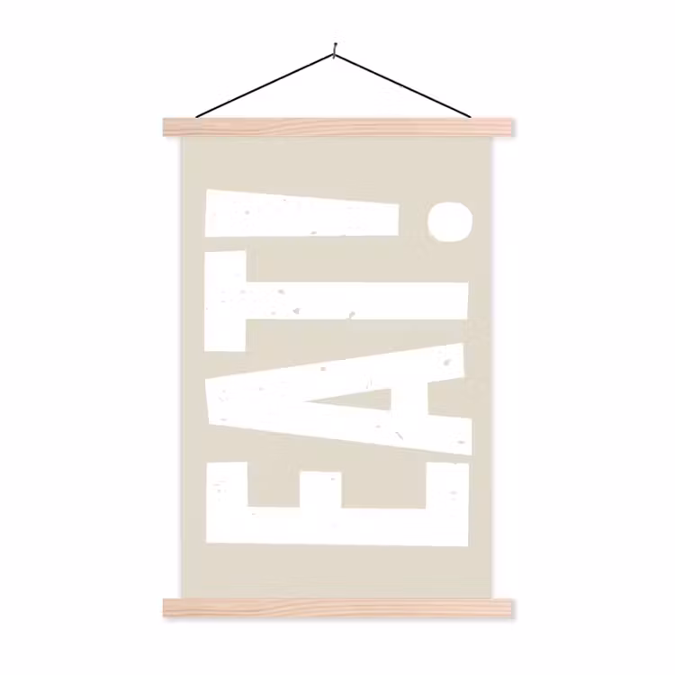 Schoolplaat - Eten - Decoratie - Beige - Wit — 1