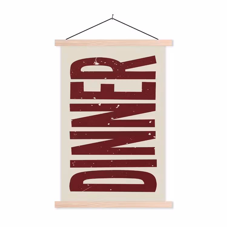 Schoolplaat - Eten - Decoratie - Rood - Vintage — 1