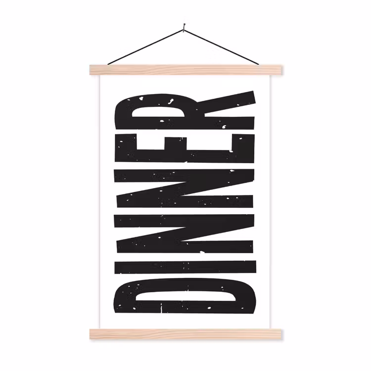 Schoolplaat - Zwart - Decoratie - Vintage - Eten — 1