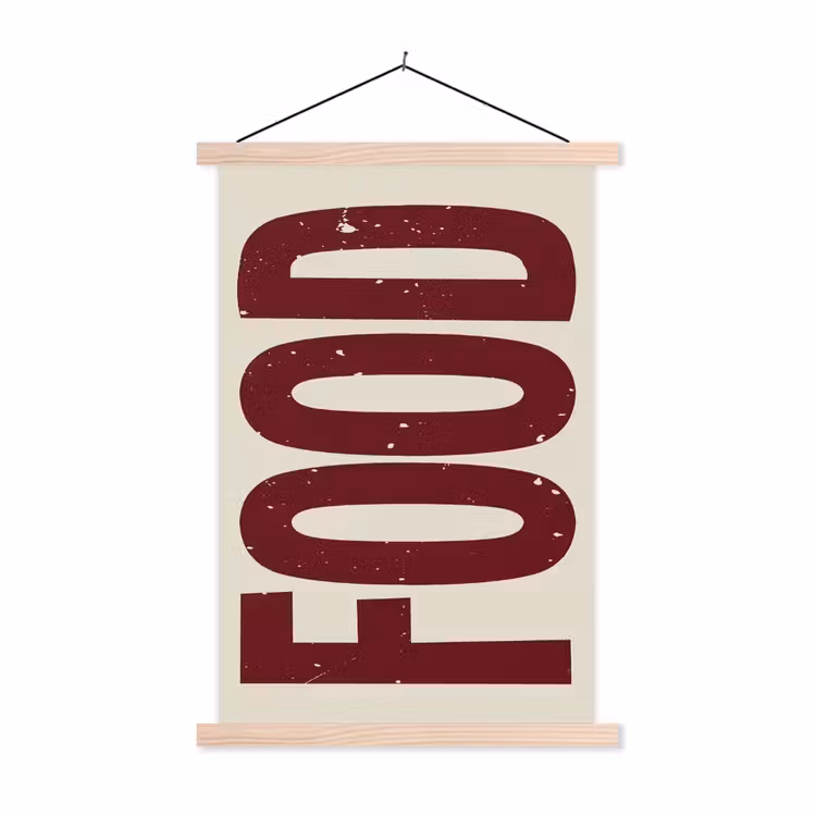 Schoolplaat - Eten - Japandi - Rood - Decoratie — 1