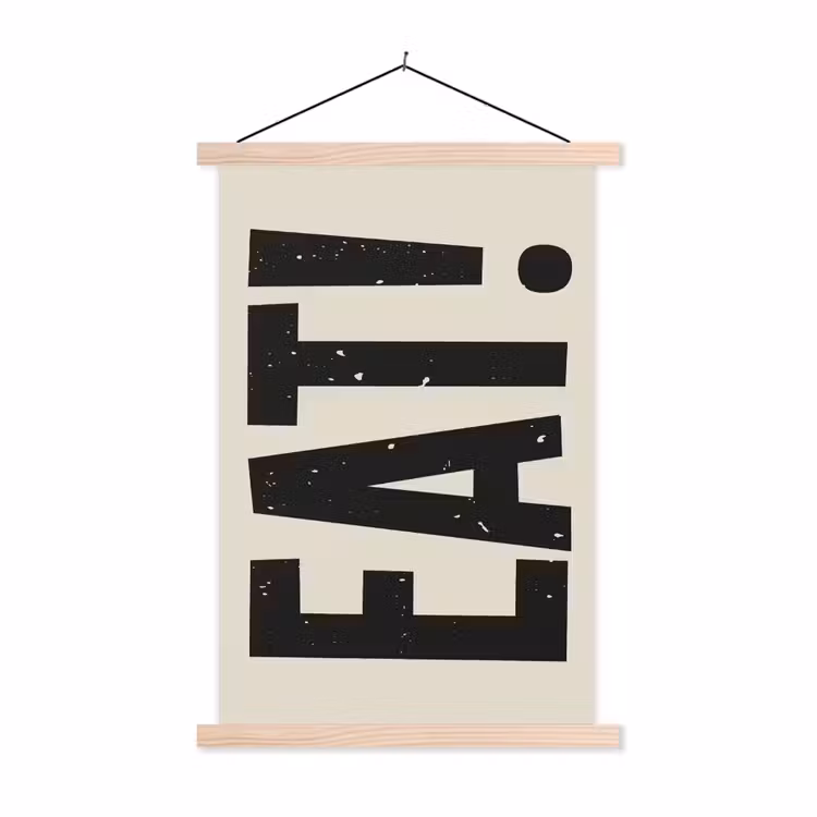 Schoolplaat - Eten - zwart - Japandi - Wit — 1