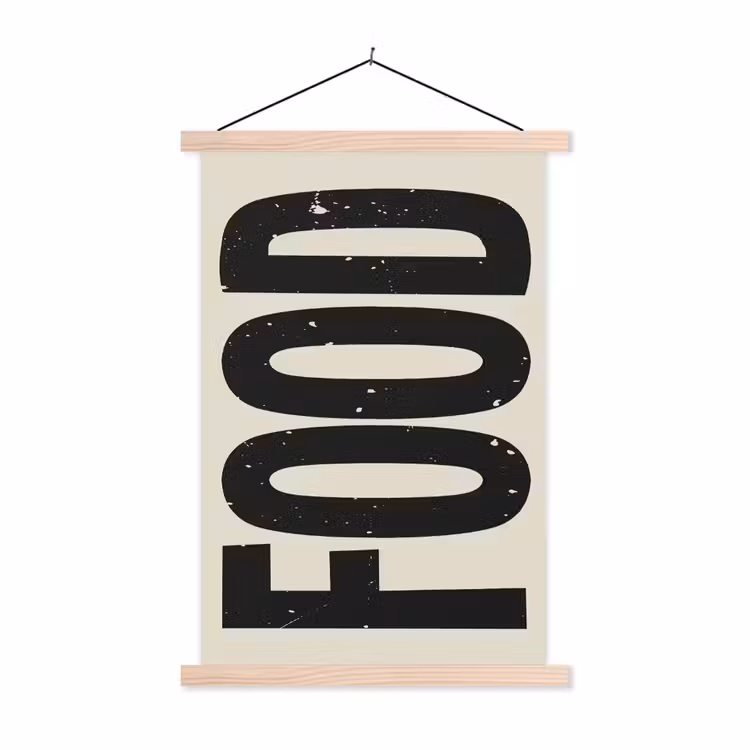 Schoolplaat - Japandi - Eten - Vintage - Decoratie — 1