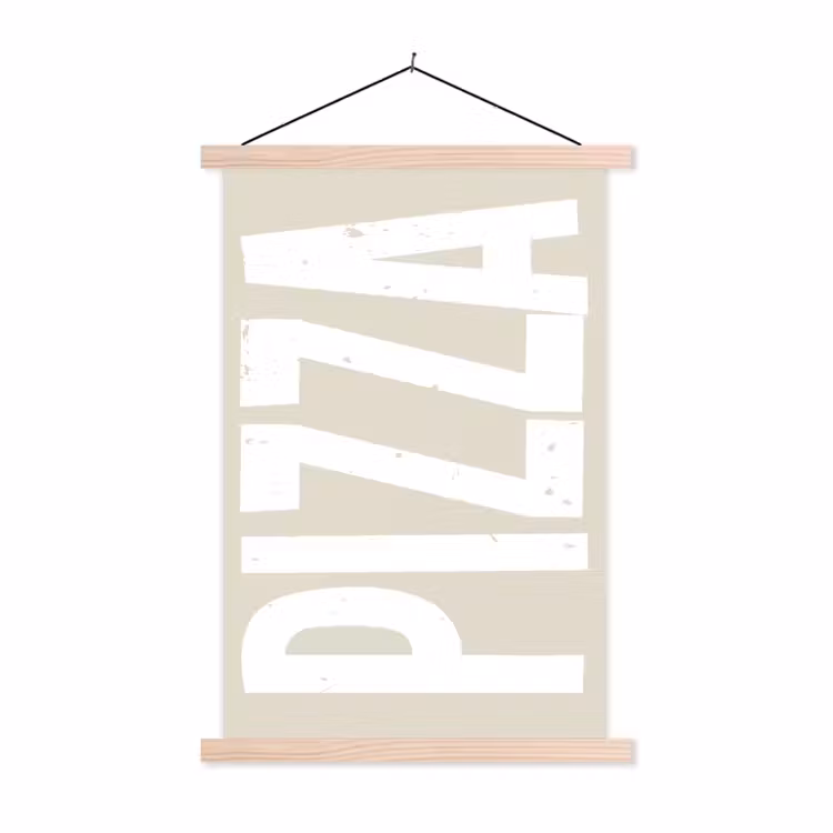 Schoolplaat - Pizza - Decoratie - Japandi - Wit — 1