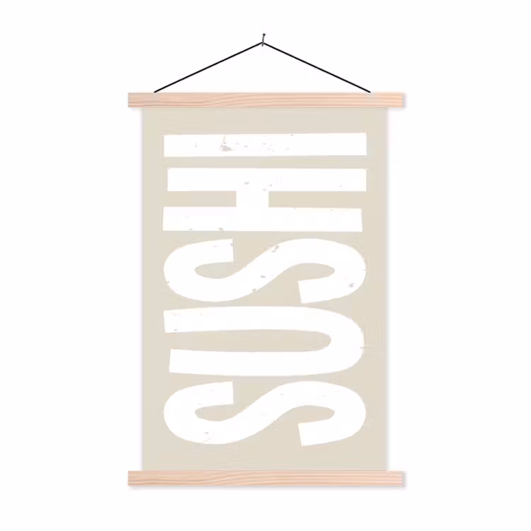 Schoolplaat -  Sushi - Eten - Decoratie - Vintage — 1