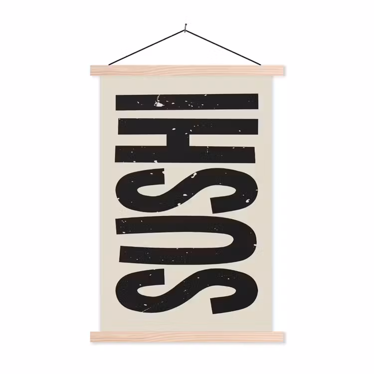 Schoolplaat - Zwart - Sushi - Japandi - Vintage — 1