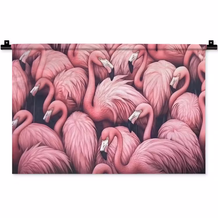 Wandkleed - Flamingo - Roze - Dieren — 1
