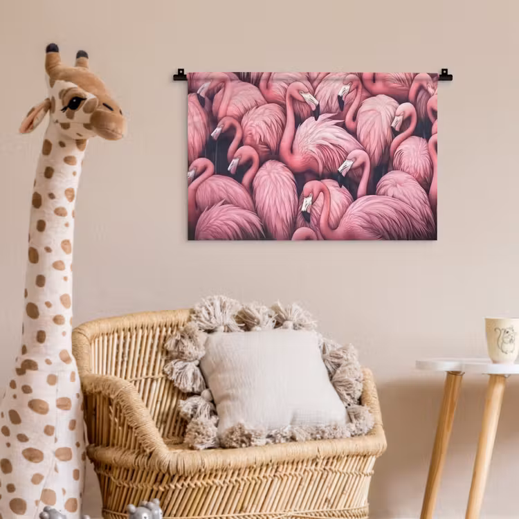 Wandkleed - Flamingo - Roze - Dieren — 5