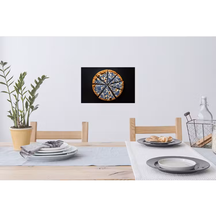 Muursticker - Pizza - Eten - Delftsblauw — 3