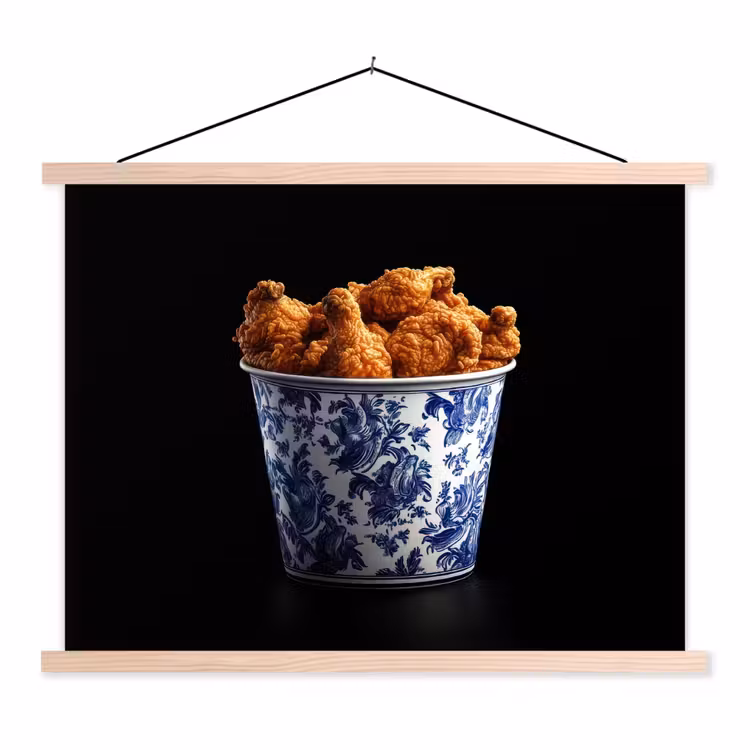 Schoolplaat - Kip - Bucket - Delfts blauw - Lekker