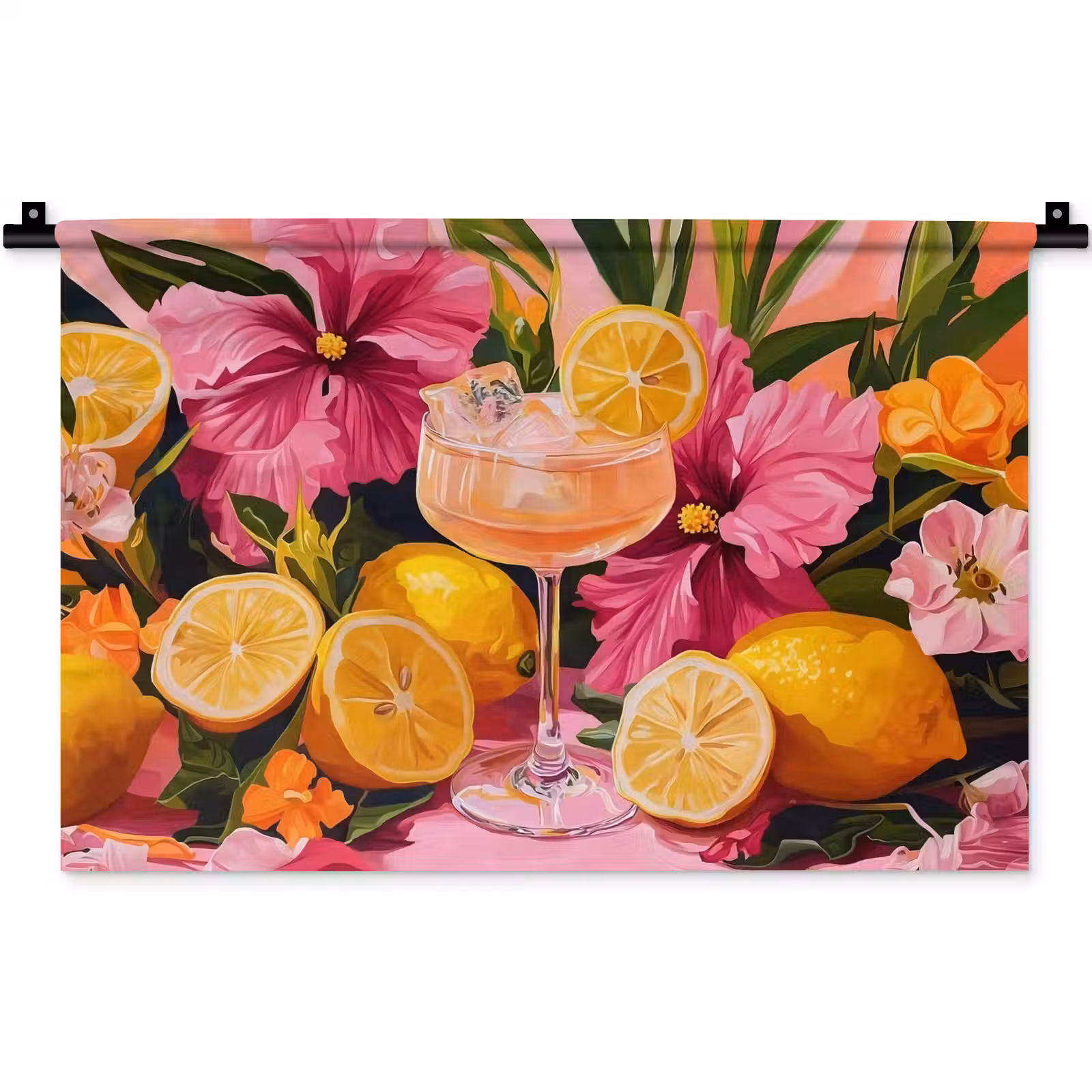 Wandkleed - Drink - Bloemen - Yellow — 1